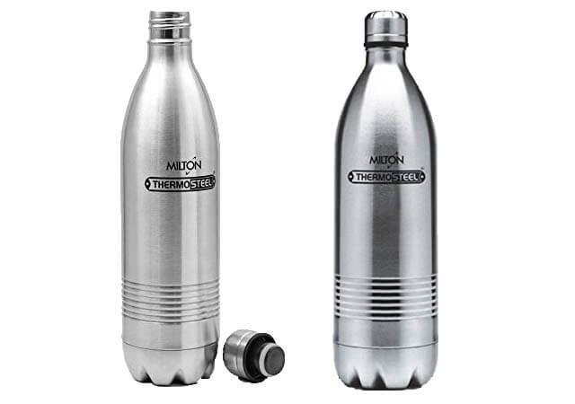 Milton Thermosteel Duo Deluxe-1000 Bottle Style Vacuum Flask/Hot water flask 24 hours (India)